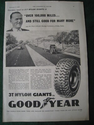 GOODYEAR 3T NYLON GIANTS TRUCK TYRES MR FRED WRIGHT YORK ADVERT A4 SIZE FILE 12