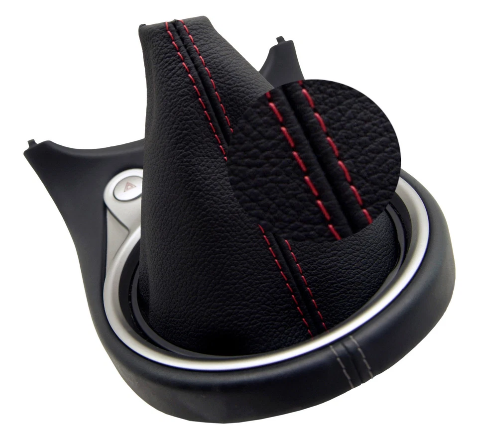 Cubierta de maletero de cambio manual de cuero para Nissan 370Z 2008-2019 puntada roja Foto 4 de 4