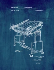 Automatic Universal Drafting and Layout Table Patent Print Midnight