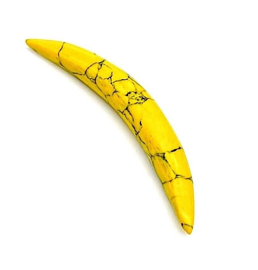 Yellow Turquoise CURVED TUSK, Septum Tusk size 12g to 5/8'' & custom Available - Image 2 of 4