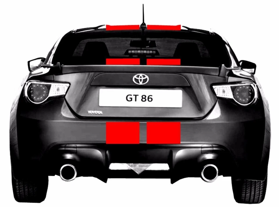 全新 Center Rally 运动赛车条纹 9 英寸双乙烯基贴花(适用于丰田 86) — 第 4/4 张图片