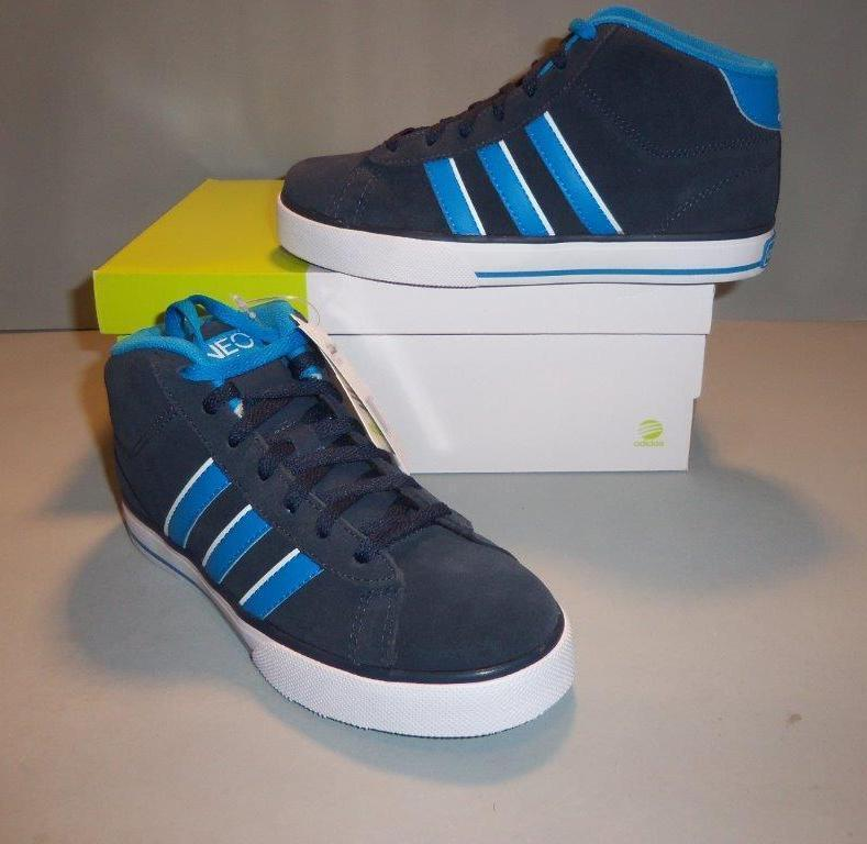 Sz ADIDAS Boy's Youth Blue Se Daily Vulc Mid Skate Shoes NIB NEW