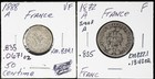 FRANCE Silver 1872 A 1 Franc and France 50 Centimes 1888 A, Lot of 2 — photo 1