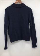 Jones New York Navy Vintage Lambswool Mock Neck Pullover Sweater - Size L