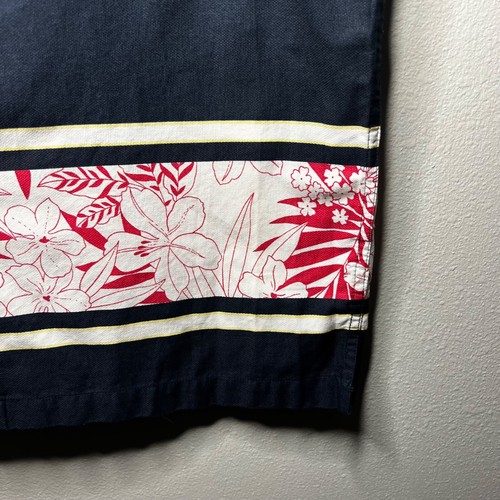 Chaps Ralph Lauren Hawaiian Shirt Mens L Navy Floral Short Sleeve Button Up NEW - Picture 7 of 16