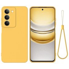 For Realme 14X, Luxury Soft Liquid Silicone Skin Touch Feel Case Cover + Strap