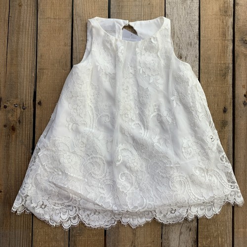 David's Bridal Toddler Girls Dress Size 4 Ivory Lace New - 第 1/4 張圖片