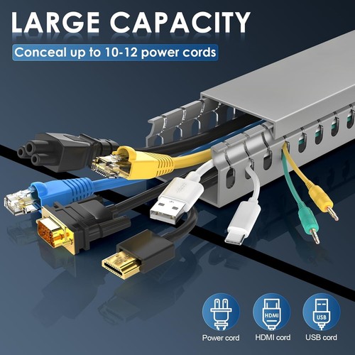Cable Management Kit - 138" Wiring Duct with Cover for Desk & TV, 9x15.4 Slot - Bild 5 von 8