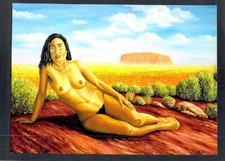 E9545 Australia Artist Ernesto Zollo Nude Ayers Rock Uluru postcard