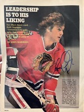 Tom Lysiak Dec 2016 Signed Black Hawks Magazine Photo