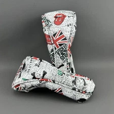 1pc Union Jack Skull Head Design Golf Hybrid Headcover UT Rescue Club Head Cover