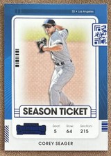 2021 Panini Contenders Blue Foil #5 Corey Seager Los Angeles Dodgers Parallel