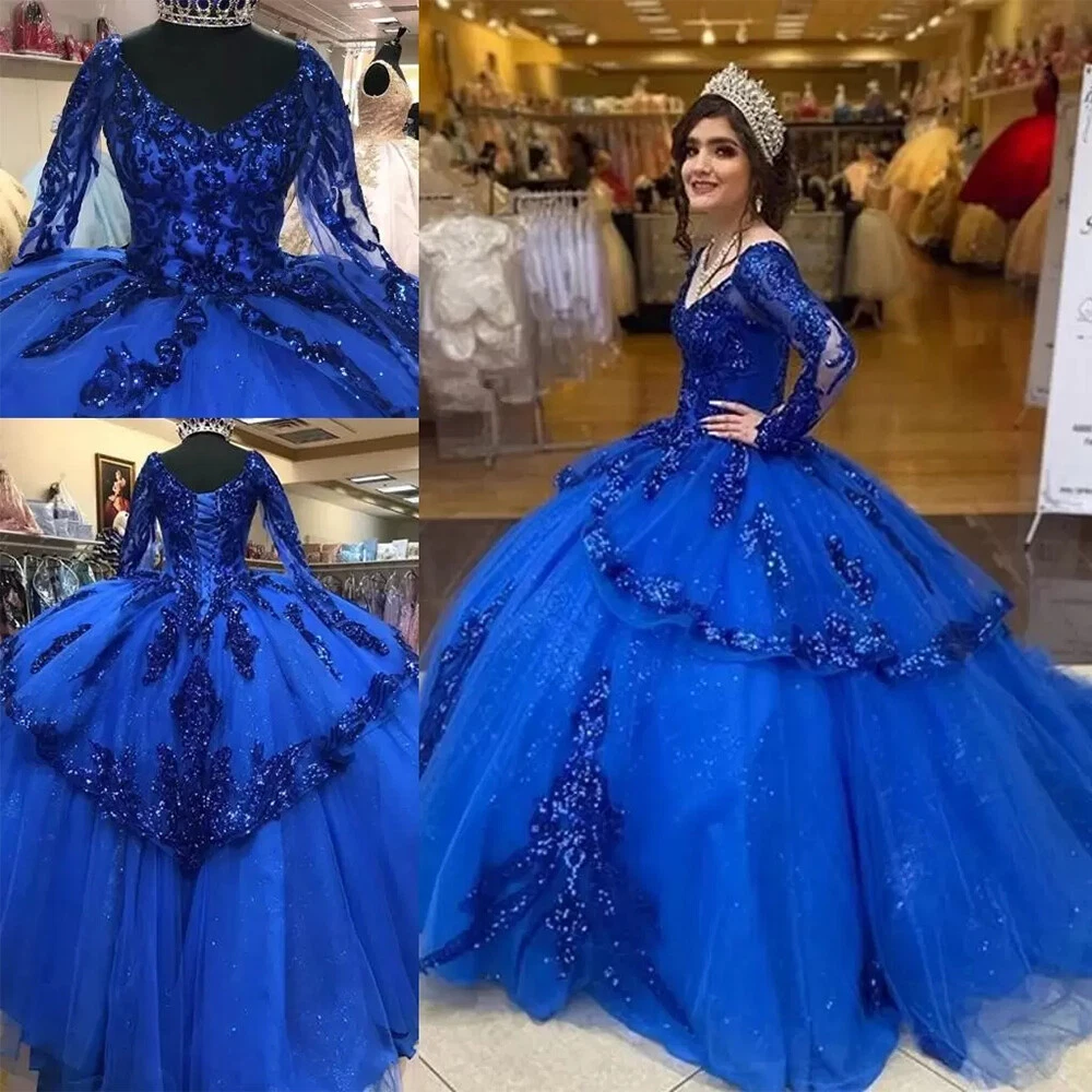 blue sweet 16 dresses