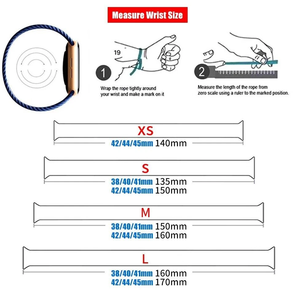 For Apple Watch Band Strap Elastic Series Ultra 8 SE 5 6 7 4 Solo Loop Silicone - Image 4 of 4