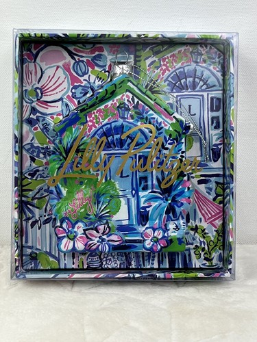 Lilly Pulitzer Christmas LILLY'S HOUSE Front Door Glass Ornament Box Multicolor - Picture 2 of 19