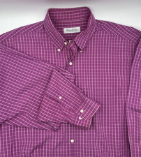 Brooks Brothers Purple White Plaid Long Sleeve Button Shirt 16.5-34/35