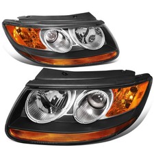 DNA MOTORING HL-OH-052-BK-AM Pair of Black Amber OE Style Headlights Compatib...