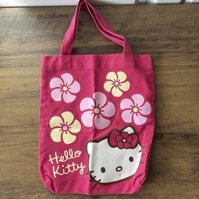 Sanrio Hello Kitty 2012 rosa Hibiskus Blumen kleine Tragetasche 10'' x 8'' ca.