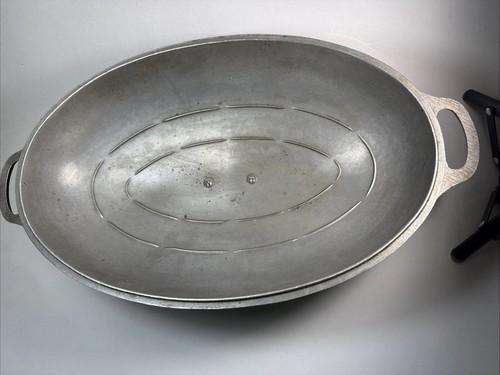Vintage gehämmert Club Aluminium Hammercraft Kochgeschirr oval Bräter Dutch Oven 18,5 Zoll - Bild 14 von 15