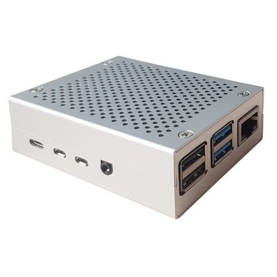 Aluminium Gehäuse für Raspberry Pi 4 Modell B, silber Case