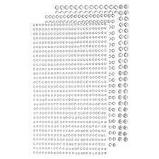 1532Pcs 3 Sheets Rhinestone Stickers 3/4/5 mm Self Adhesive Gems Glitter Silver