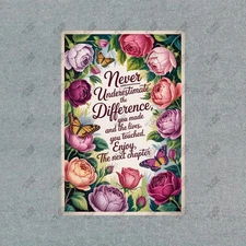 Vintage Inspired Metal Sign Motivational Floral Quote Never #514560