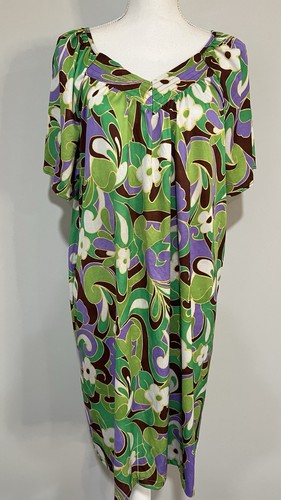 VTG 60s/70s Fourth Edition Psychedelic Hawaiian Multicolor Floral Dress/Muumuu