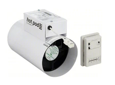 HOTPOD Inline Duct Heater - 6" Diameter - White Steel - 10.5"L - 8.4"H