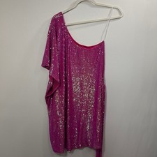 Show Me Your MuMu Fuchsia Sequin Dress one shoulder size small.
