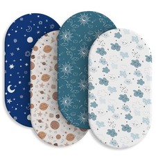 Baby Bassinet Sheets for Baby Boy Girls,4-Pack Fitted Bassinet Sheets Set Com...