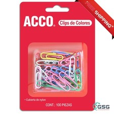 Vinyl Coated Coloured Paper Clips 100pcs for Office  School