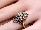 14k yellow gold Natural .93ct VS1 H diamond Cluster ring 6.9g estate vintage 10 — photo 9