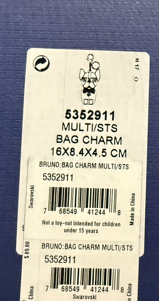 Swarovski - Bruno Bulldog Francés Bolso Charm Llavero - 5352911 Foto 3 de 3