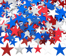 240 Counts Patriotic Foam Stars Stickers Red White and Blue Colors Self Adhesive