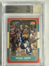 1986-87 Fleer Jersey Fusion Game-used patch Michael Cooper #17 Authentic Auto