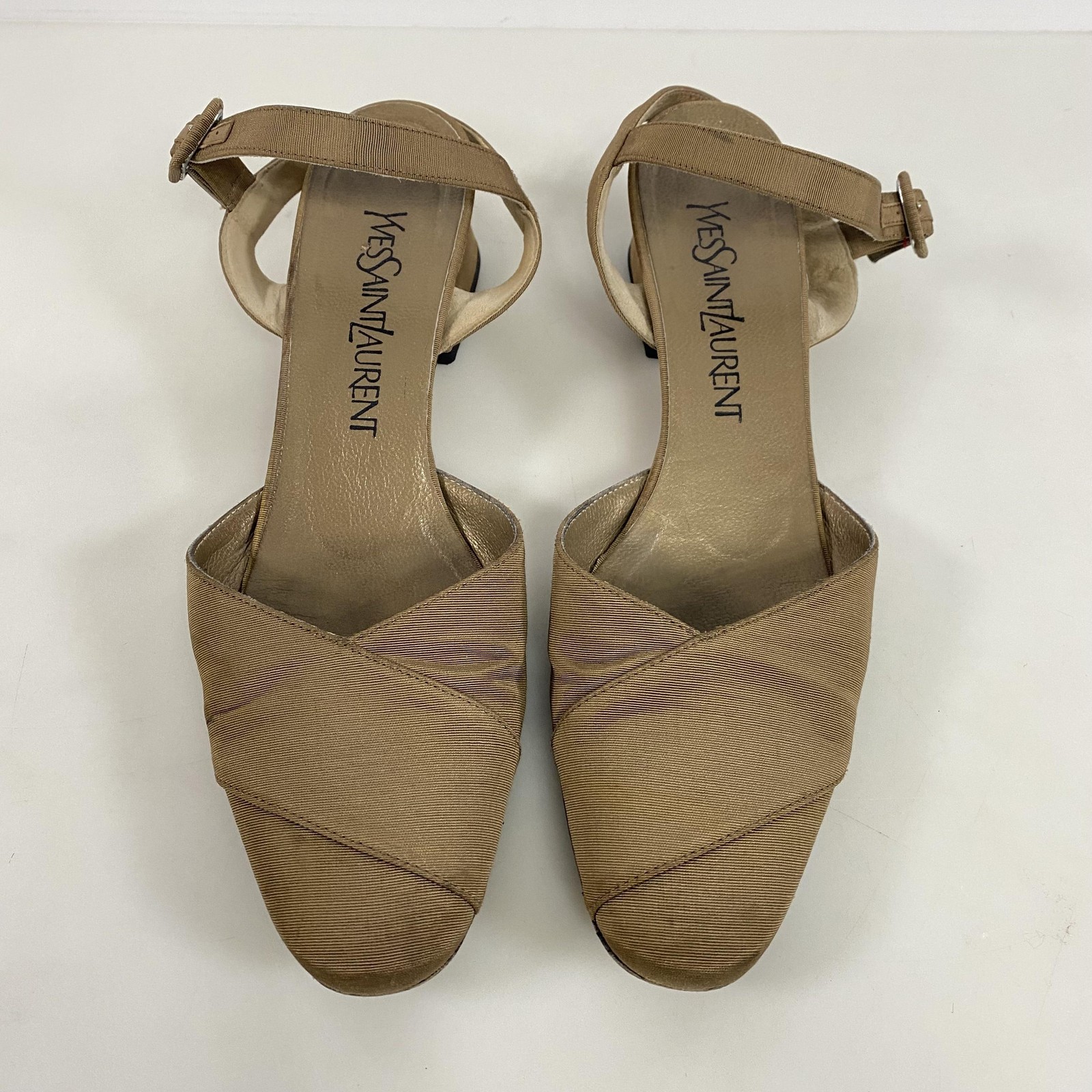 Scarpe Yves Saint Laurent donna taglia 8N sandalo tacco basso Italia eleganti slingback