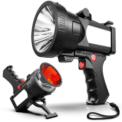 Q984 Rechargeable Spotlight, High Lumens 1200,000 LED Flashlight with Multifunct
