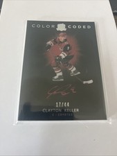 2017-18 The Cup Color Coded Clayton Keller /44 On Card Rookie Auto UTAH ARIZONA. rookie card picture