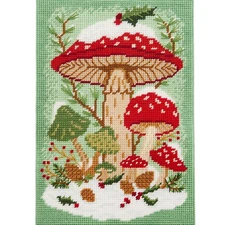 Herrschners® Christmas Mushrooms Wall Hanging Plastic Canvas Kit