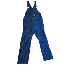 Wells Lamont Denim Overalls Mens Large Blue Workwear Carpenter Bibs Jeans