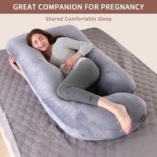 Pregnancy Pillows for Sleeping  Shaped Full Body Maternity Pillow with Removable