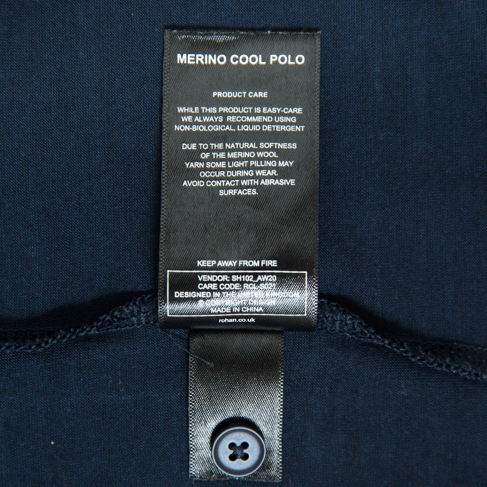 Polo Rohan Merino Cool para hombre talla grande azul manga larga Foto 3 de 4