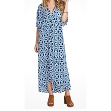Maxi Abito Show Me Your Mumu Get Twisted Wrap Stampa Geometrica Caftano Tg XS Coast