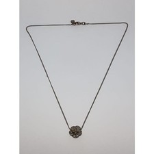 Autentica collana girocollo CHANEL camelia ciondolo accessori in argento