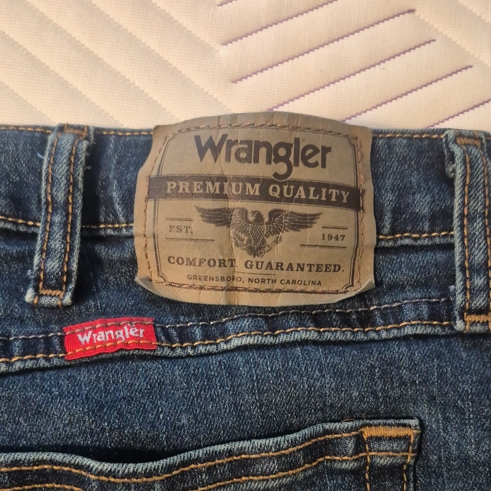 's Blue Denim Straight Jeans Cotton Blend 5-pocket Zip Butto