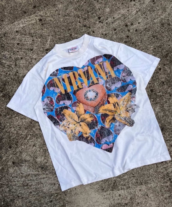 Vintage Nirvana Bootleg Thailand 90s Style Band T-Shirt by Vintage Nirvana Bootleg Thailand 90s Style Band T-Shirt by