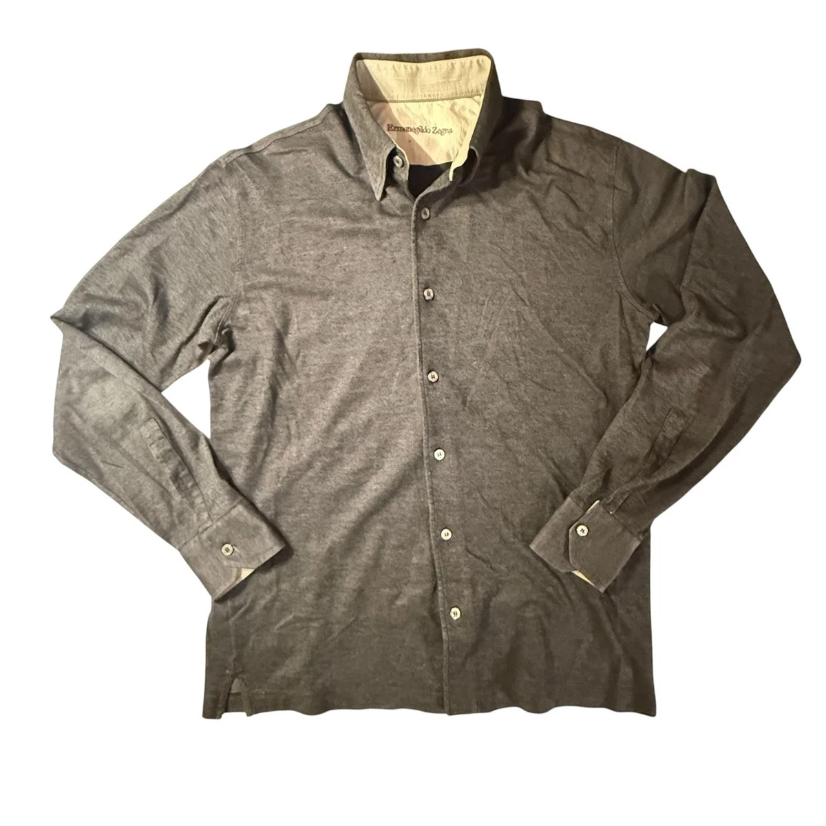 Ermenegildo Zegna Solid Button-Up Casual Button-Down Shirts for