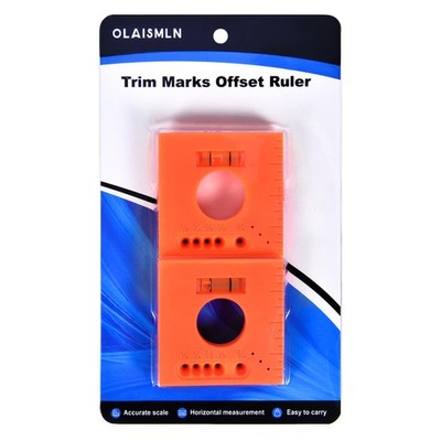 2 Pcs Trim Marks Offset Ruler with Level, Trim Reveal Tool, Construction Trim...