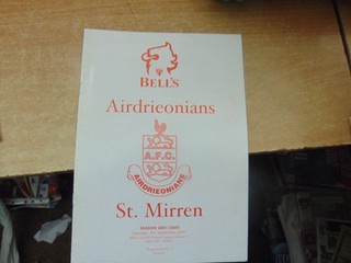 Airdrieonians Last Season Pre Liquidation 2001/2 v St Mirren Sep