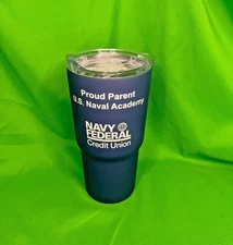 USNA "Proud Parent" 20oz Blue INSULATED TUMBLER - US NAVAL ACADEMY cup - NEW!